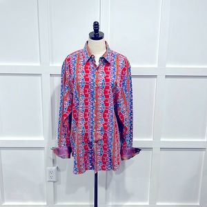Robert Graham Red Print Shirt, 2XL